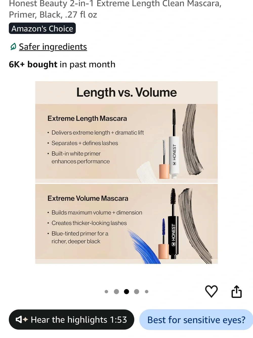 The Honest Company 2-in-1 Extreme Length Mascara + Primer — Black